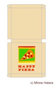 MinnaH's Miniatures: A printable pizza box - Printattava pizzalaatikko