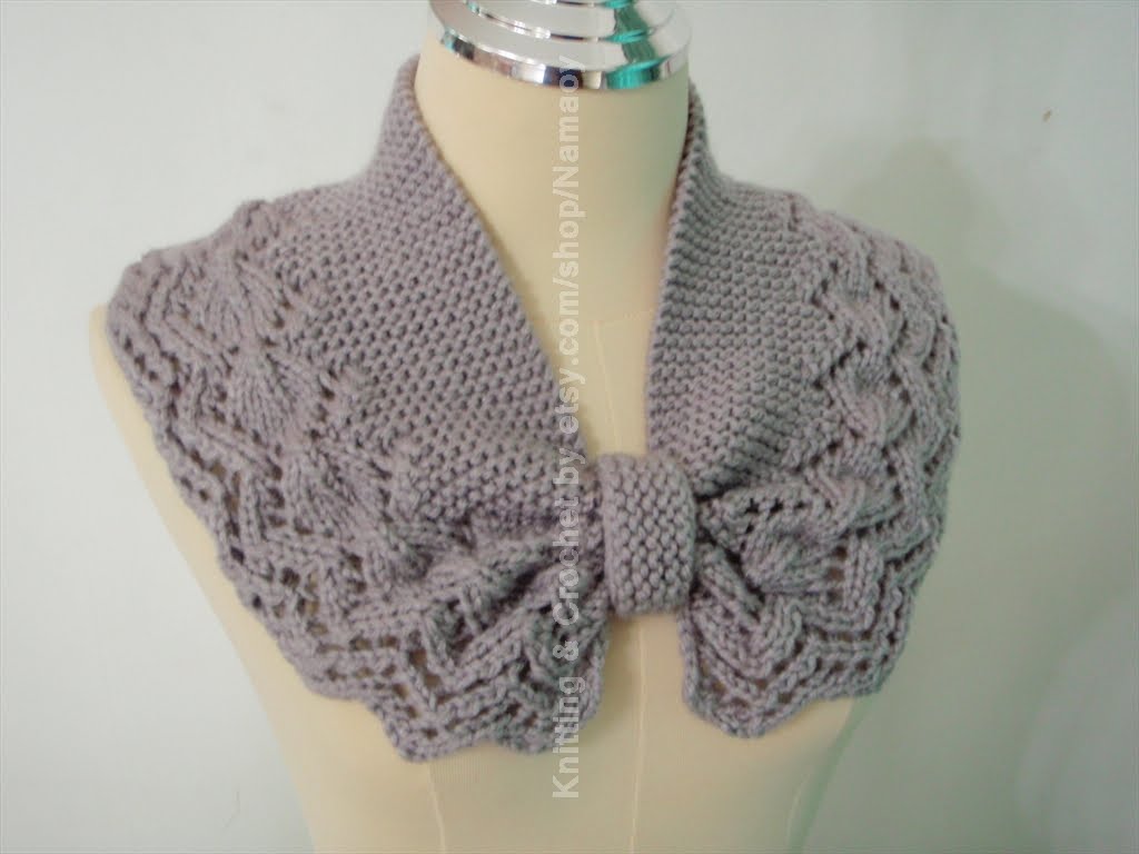 Myknittingdaily Knitting Neckwarmer,cowl,cozy Light Grey