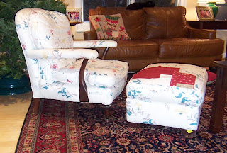 chair and ottoman that need to be reupholstered burgundy fabric samples