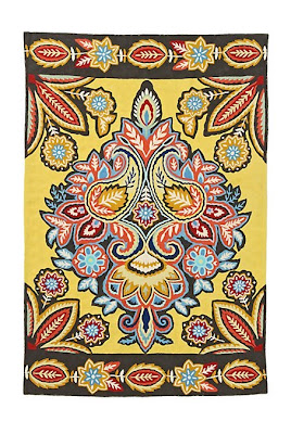 Anthropologie yellow area rug