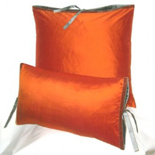 orange silk accent pillows Michele Varian
