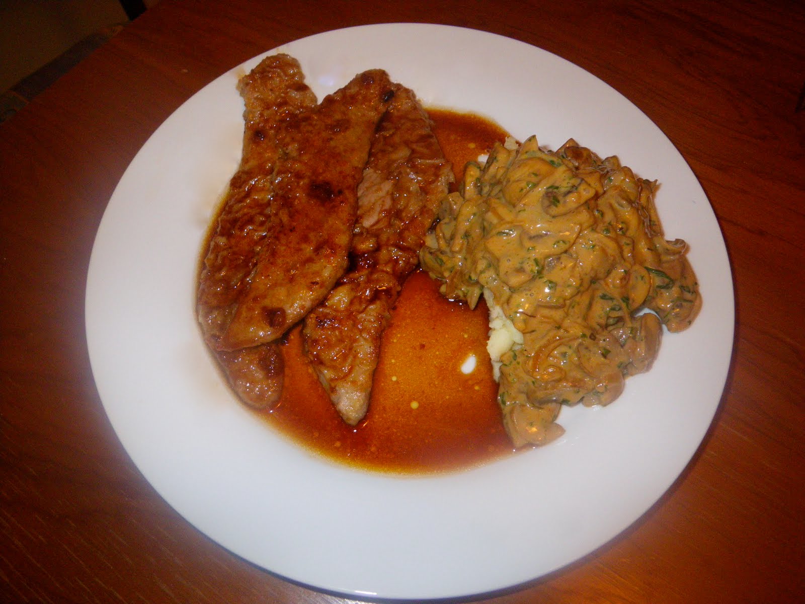 juicy JUICY green grass Veal Marsala with Creamy Mushroom Sauce and