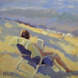 reading beach paintings chair figure painting malott contemporary heidi reader kindle