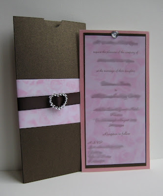 Chocolate Brown Baby Pink Wedding Invitations