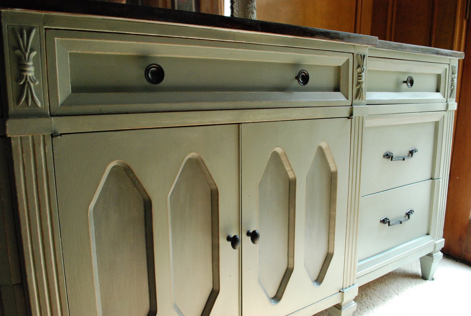 Remodelaholic Wooden Dresser Painted Green Furniture Redo Wooden Dresser Painted Green Furniture Redo
