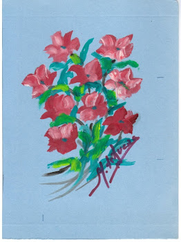 "Ramo de flores", óleo sobre cartulina, por Milagros de Lucas Linacero