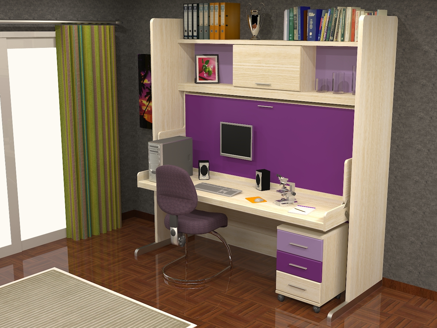 cama plegable con mesa de estudio
