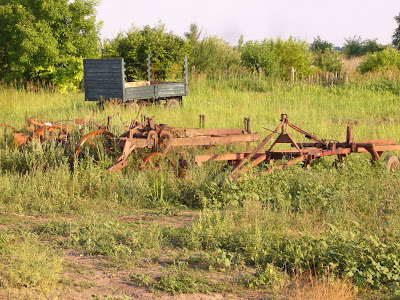 Anitque Tractors On Yambol's Tundzha Riverbank
