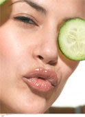 puffy eyes-use cucumber slices