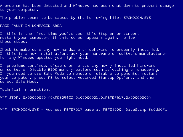 Blue Screen Windows Xp 87
