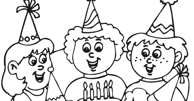 Coloring Pages Online: Birthday party with family coloring pages Coloring Pages Online: Birthday party with family coloring pages