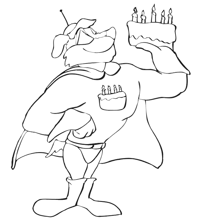 Birthday Superhero standing coloring pages >> Disney Coloring Pages