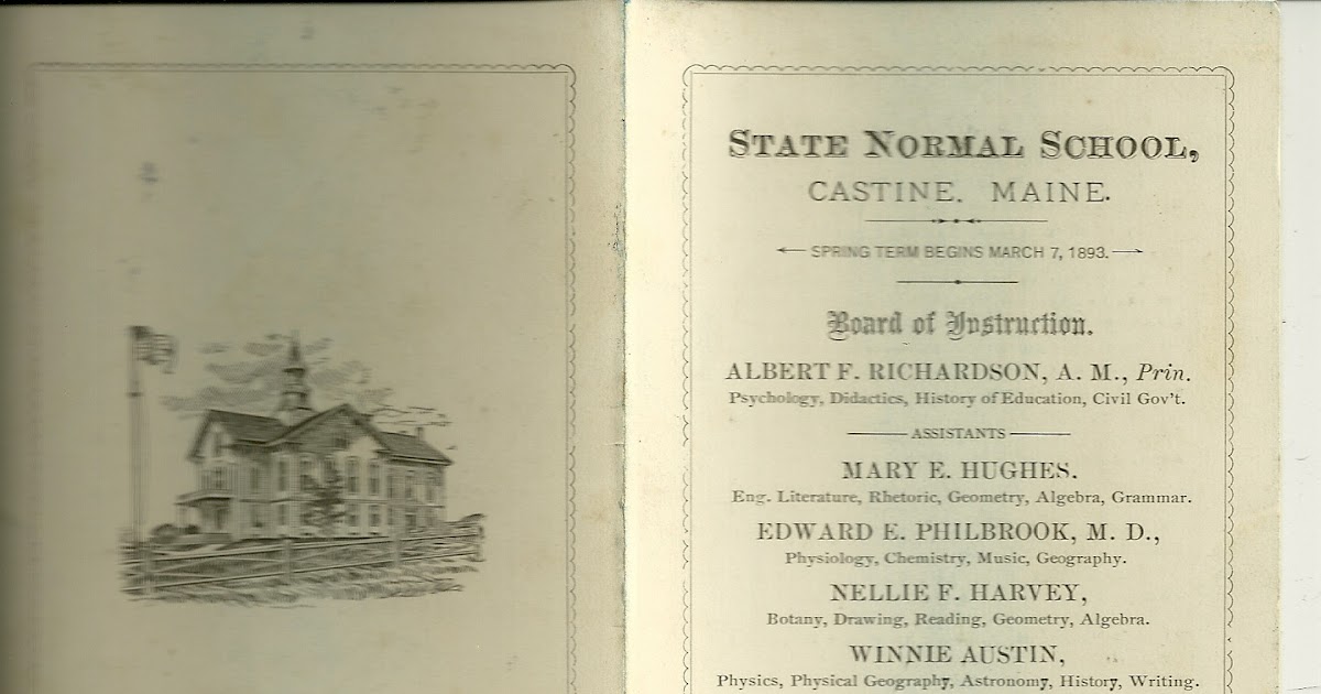 Heirlooms Reunited 1893 Brochure for State Normal School, Castine, Maine