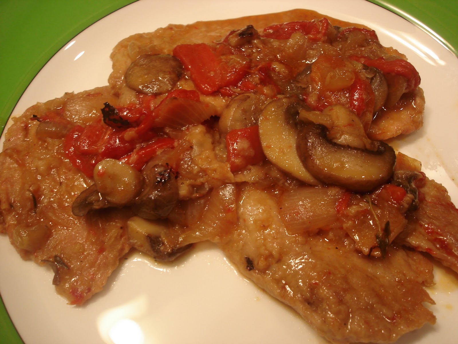 Veal With Mushrooms And Peppers