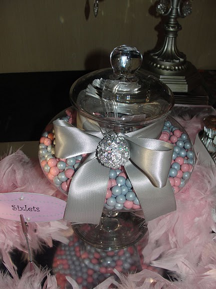 Pink and Silver Candy Buffet