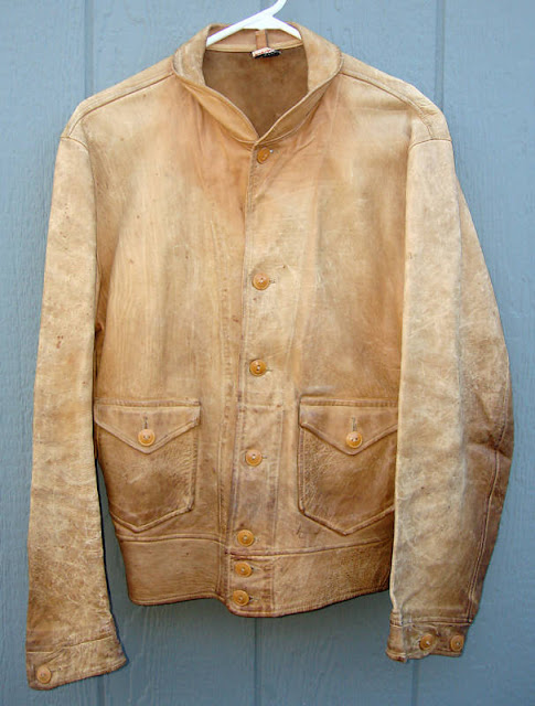 1920's 1930's Vintage Leather Cossack Jacket ~ Rivet Head