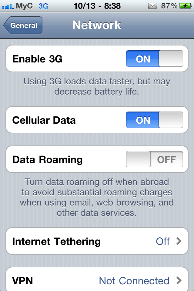 My Gadget: [How-To]: Enable "Cellular Data Network" for iPhone 4 iOS 4.1