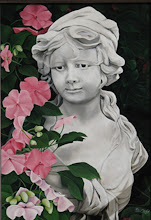 Statue with Pink Flowers