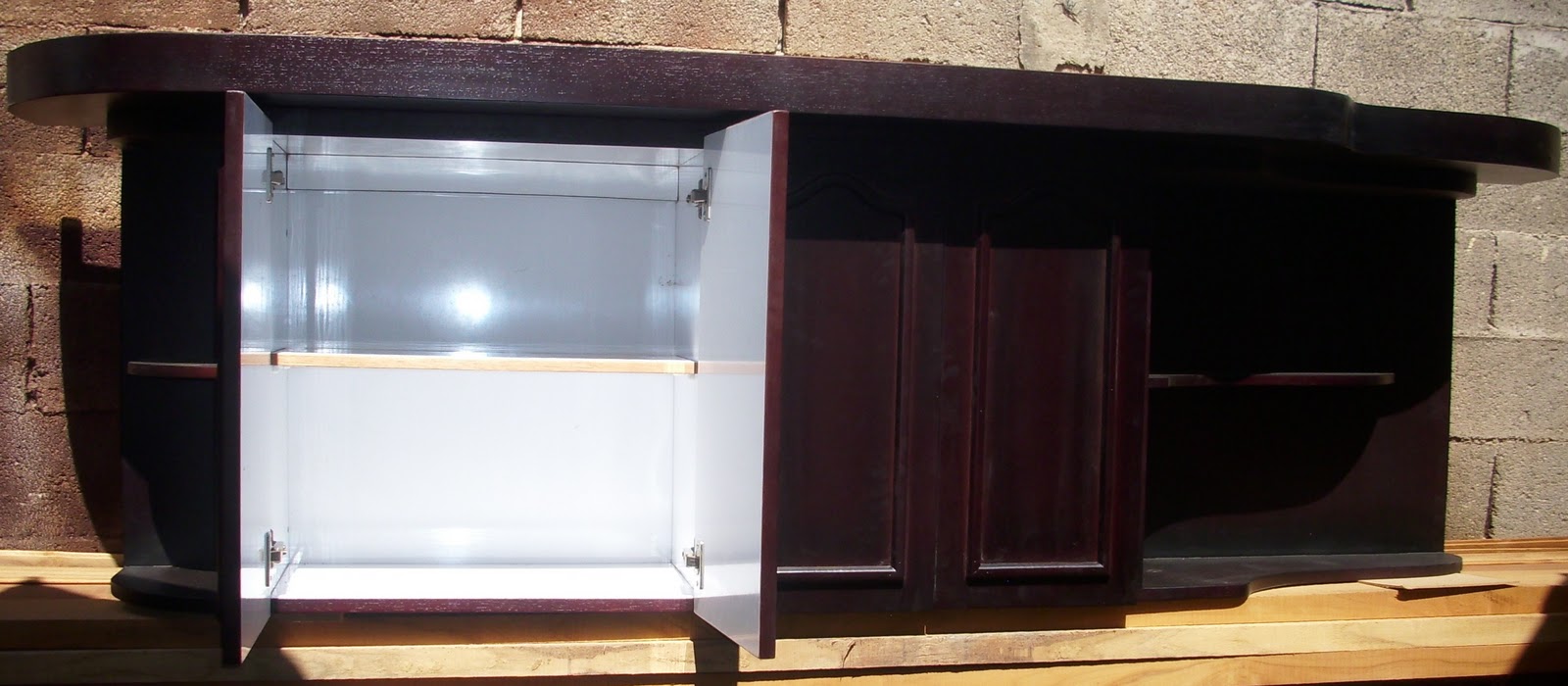 Mis trabajos en madera: Muebles modulares de cocina en marron oscuro