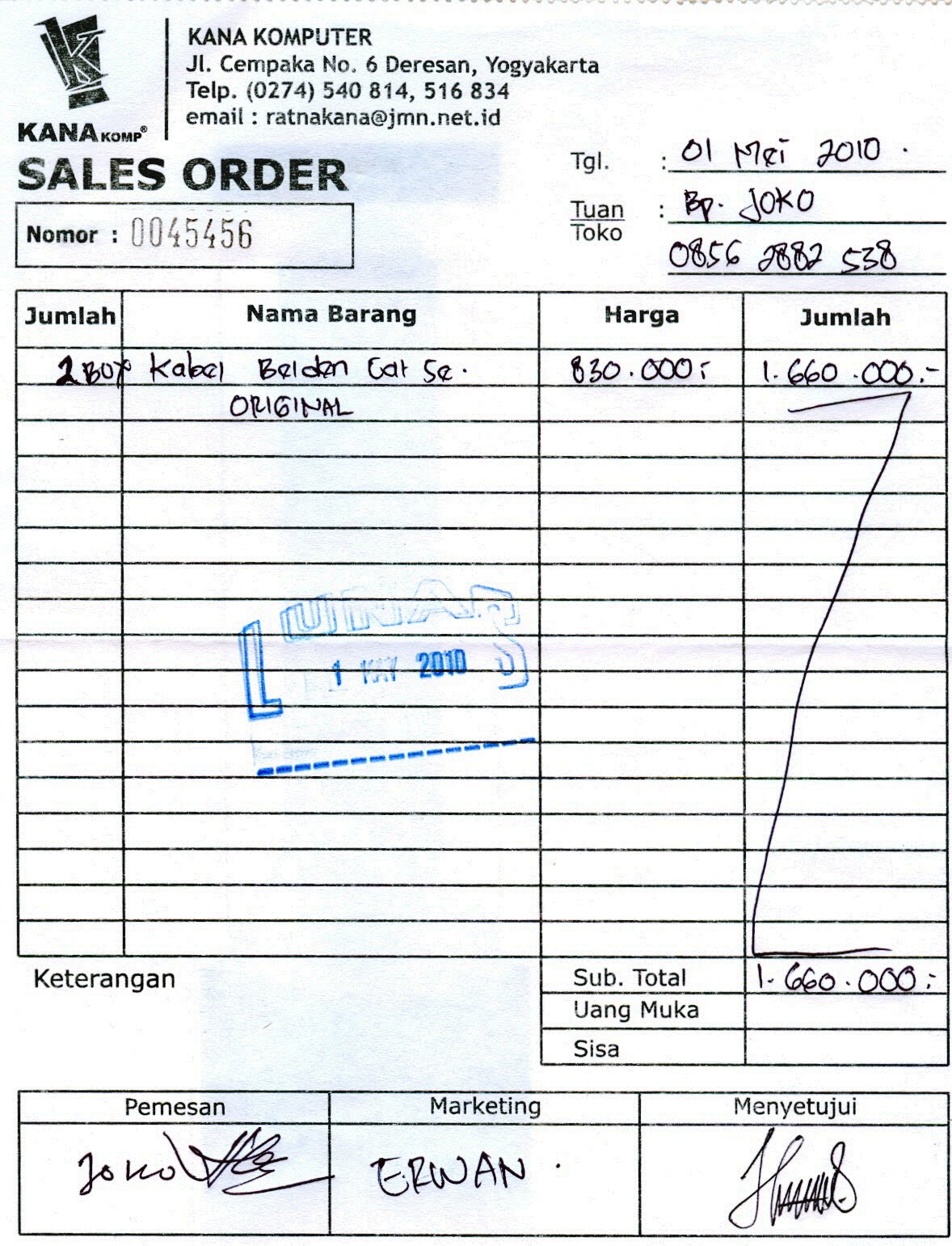 Gambar Nota Kontan - caqwemetro