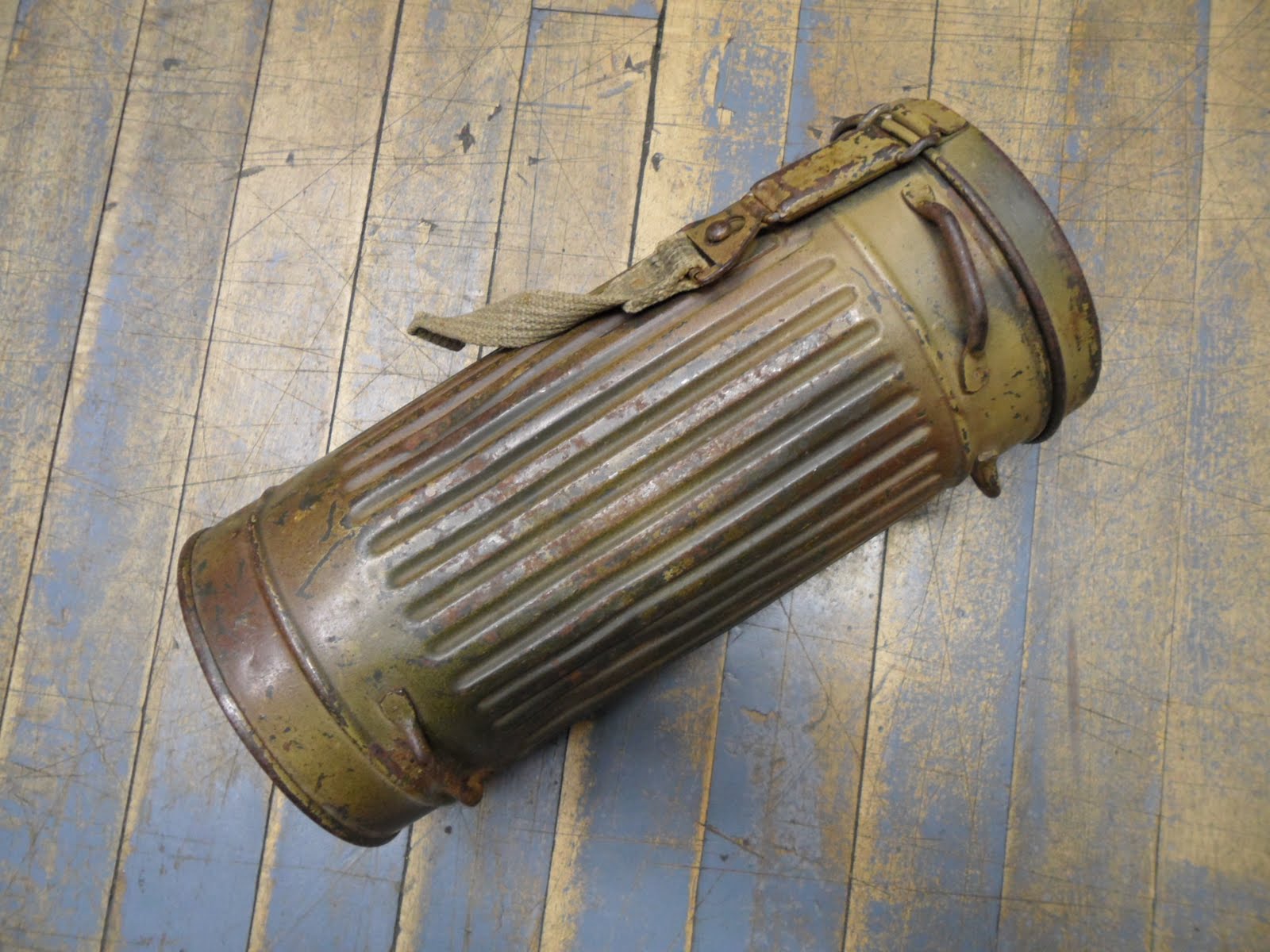 Four Bees 1942 German Gas Mask Canister & M38 Danish Gas Mask