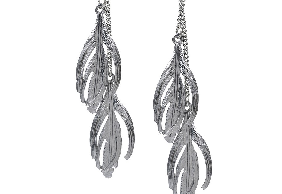 The Hip Thrifter: Forever 21 - Chain Linked Feather Earrings