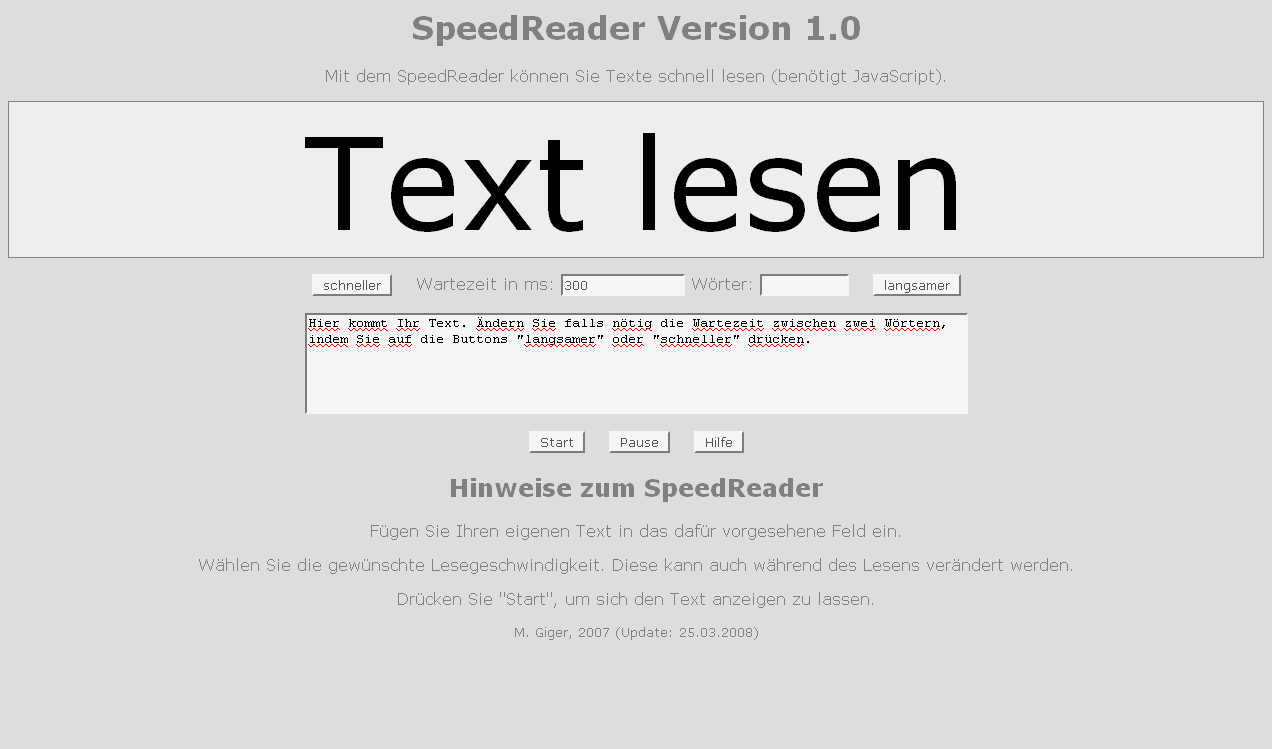 Deutsch Ist Klasse Einsatz Des SpeedReaders Im Unterricht