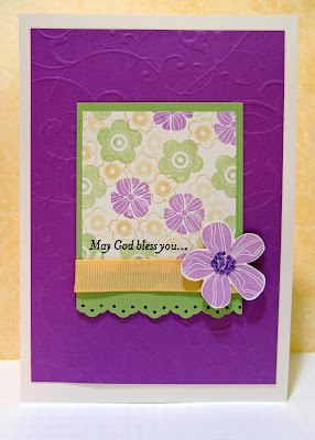rubber stamping birthday card idea using Eastern Blooms