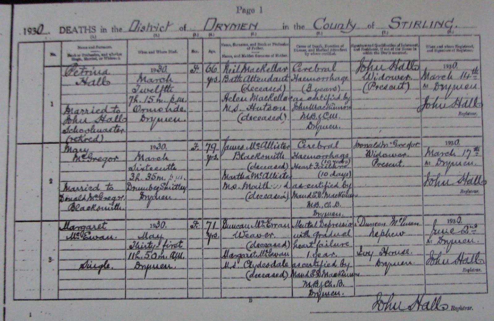 Our Scottish Heritage Scottish Death Record