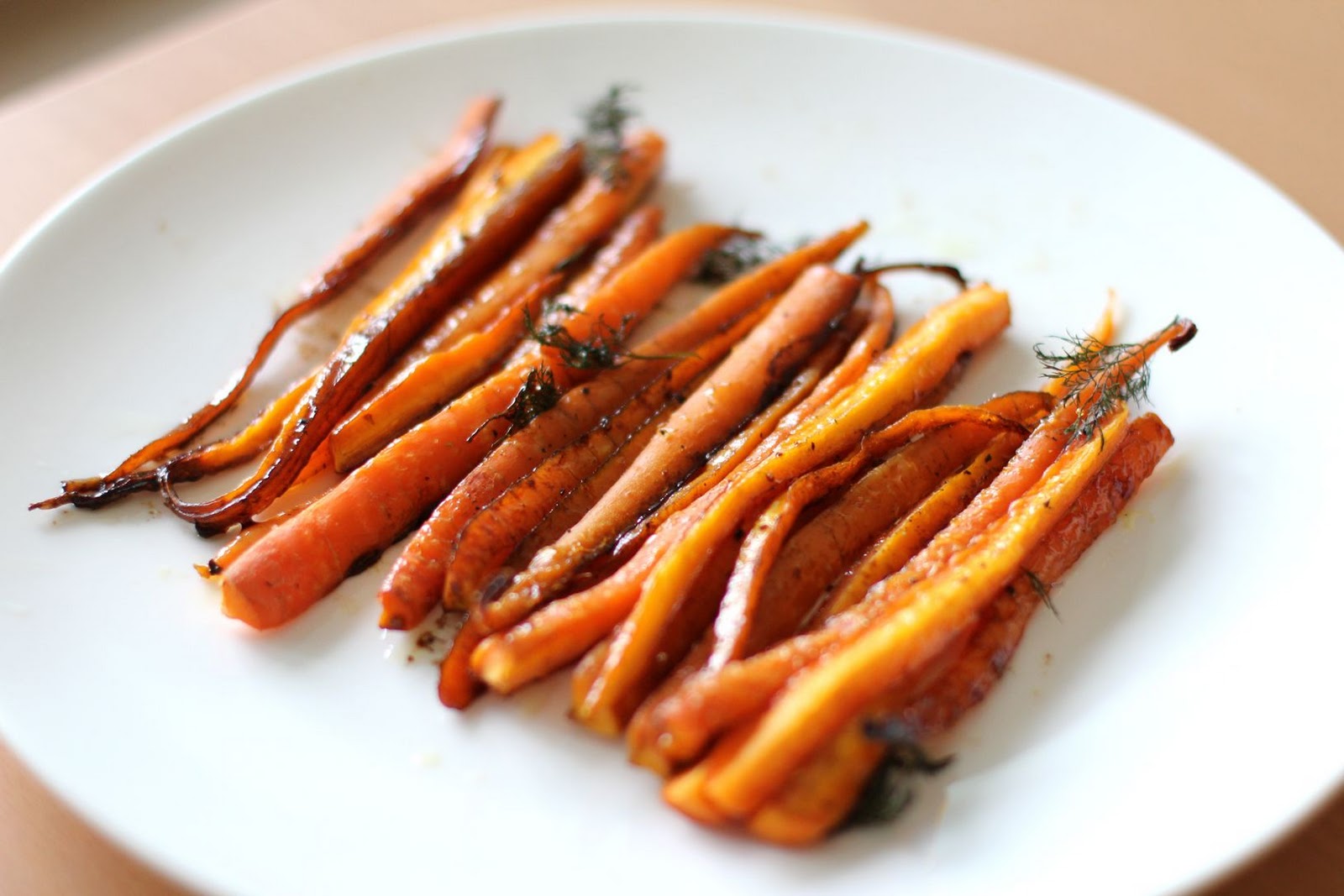 Green Cilantro Roasted Dutch Carrots with Balsamic Vinegar and Honey
