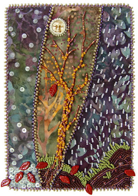 bead embroidery by Robin Atkins, bead journal project, november 07