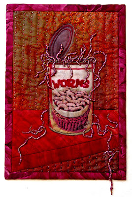 Thom Atkins, beaded quilt, bead journal project, November, Can of Worms