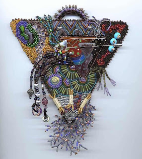 Bead embroidery and cloisonne by Karen Cohen