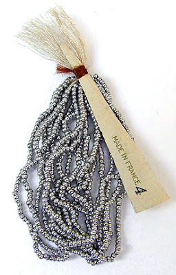 vintage aluminum seed beads from France, photo by Robin Atkins