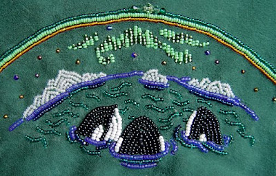 bead embroidery, orca whales, Janet Dann
