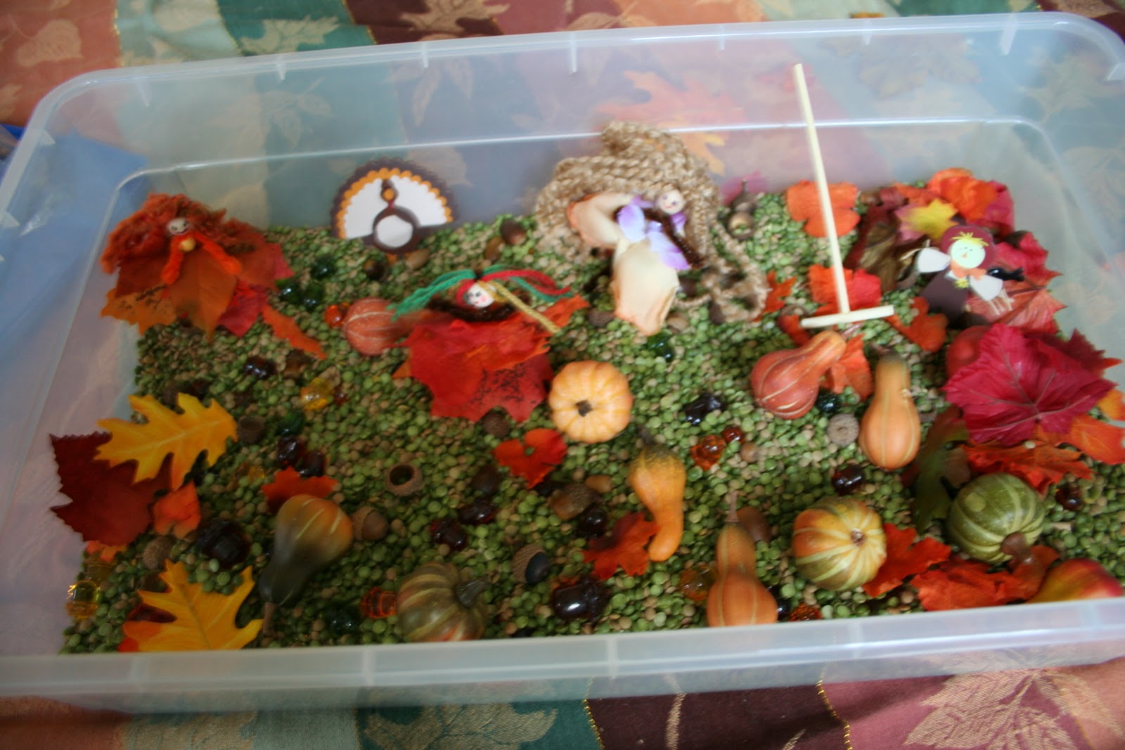 Pink and Green Mama * Preschool At Home Fall Sensory Box