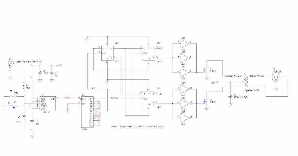 110VAC Car Inverter Circuit | Power Supply Diagram and Circuit
