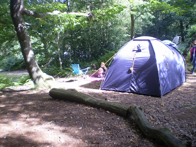 nylon dome tent in woods