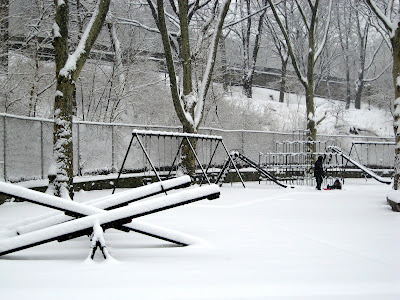 winter snow on the playground