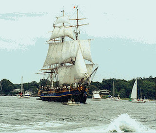 The HMS Bounty visits Portsmouth Harbor, Summer 1999. USCG Station Portsmouth Harbor