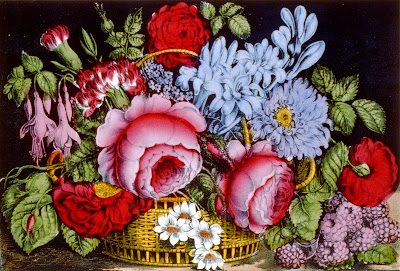 Flower basket Currier and Ives