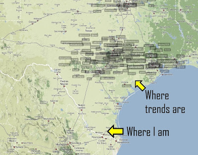 Trend map of South Texas
