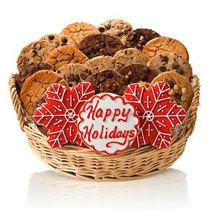 Corporate Happy Christmas Holidays Cookie Basket Picture