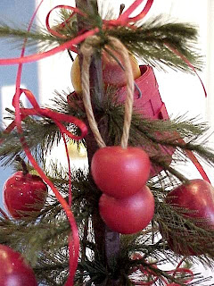 Cherries on Christmas Twine Tree Stems Picture