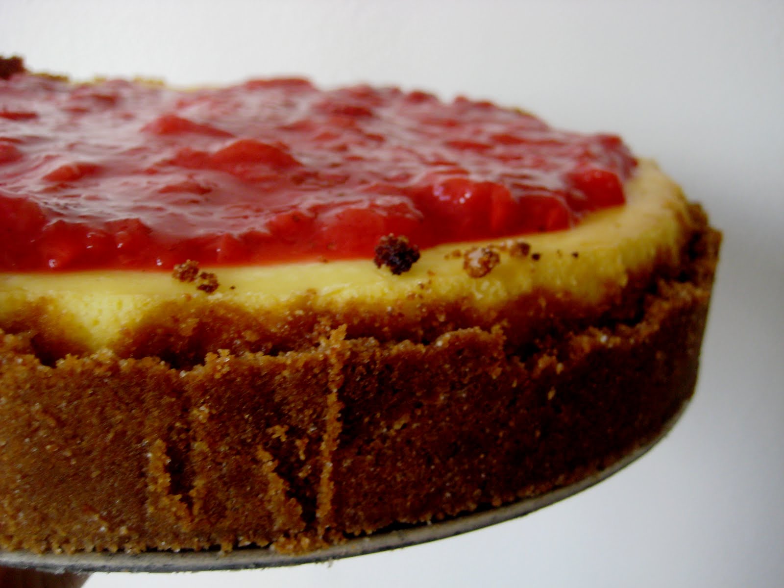 New York Cheesecake with Strawberry-Rhubarb Topping - Joanne Eats With Others