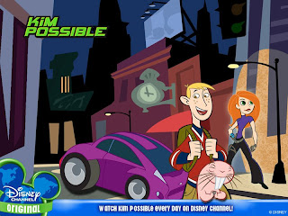 Kim Possible - with Ron Stoppable, Rufus and her new car from Season 4
