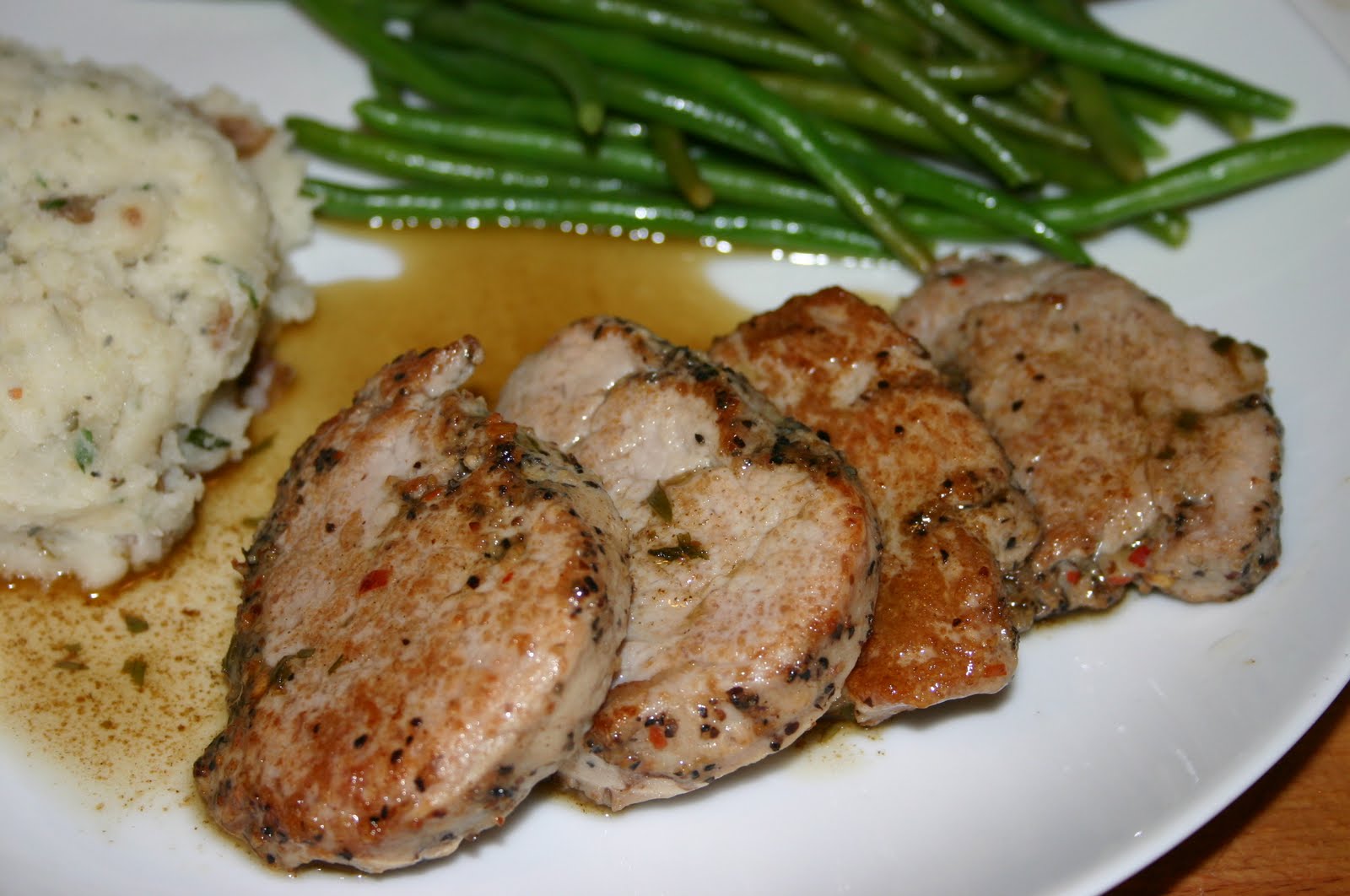 Miss Adventures in a Tiny Kitchen Garlic and Peppercorn Pork Tenderloin