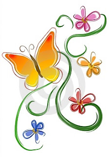 butterfly flowers clip art thumb