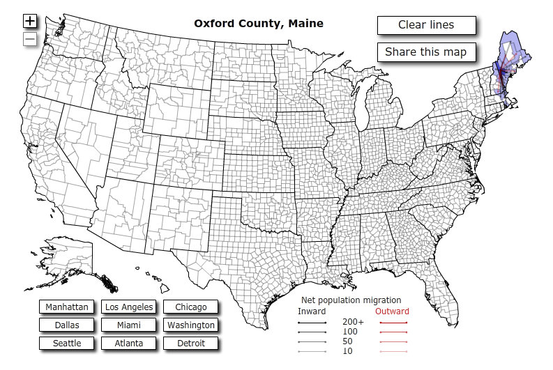 Oxford County Interactive Map Free Technology For Teachers: Interactive Map - Where Americans Are Moving