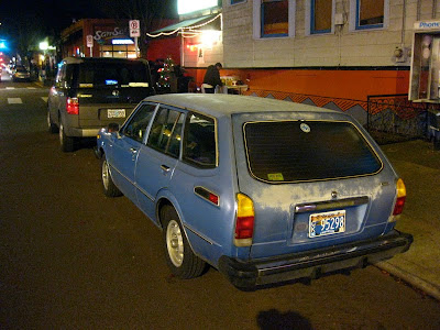OLD PARKED CARS.: 1976 Toyota Corolla Wagon.